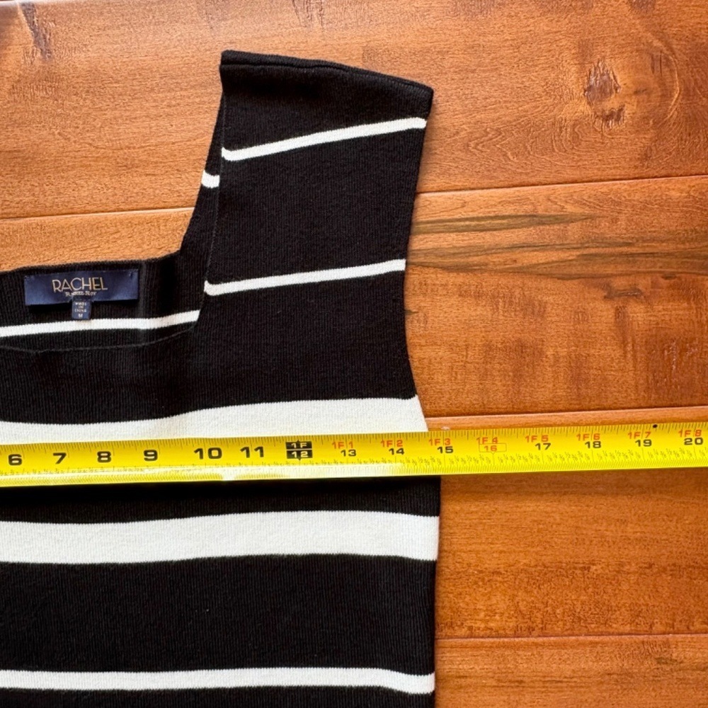 Rachel‎ Rachel Roy Striped Knit Tank Top, Womens M Black/White - Picture 8 of 9